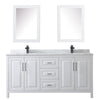 Custom image for White with Matte Black Trim / White Carrara Marble / Medicine Cabinets