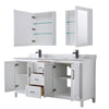 Custom image for White with Matte Black Trim / White Carrara Marble / Medicine Cabinets