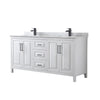 Custom image for White with Matte Black Trim / White Carrara Marble / No Mirror