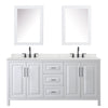 Custom image for White with Matte Black Trim / Giotto Quartz / Medicine Cabinets