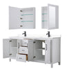Custom image for White with Matte Black Trim / White Cultured Marble / Medicine Cabinets