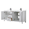 Custom image for White with Matte Black Trim / White Cultured Marble / No Mirror