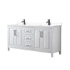 Custom image for White with Matte Black Trim / White Cultured Marble / No Mirror