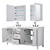 Custom image for White with Matte Black Trim / White Cultured Marble / Medicine Cabinets