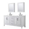 Custom image for White with Matte Black Trim / White Cultured Marble / Medicine Cabinets