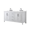 Custom image for White with Matte Black Trim / White Cultured Marble / No Mirror
