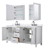 Custom image for White with Matte Black Trim / White Quartz / Medicine Cabinets