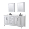 Custom image for White with Matte Black Trim / White Quartz / Medicine Cabinets