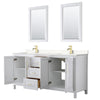 Custom image for White with Brushed Gold Trim / Carrara Cultured Marble / 24