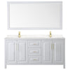 Custom image for White with Brushed Gold Trim / Carrara Cultured Marble / 70
