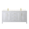 Custom image for White with Brushed Gold Trim / Carrara Cultured Marble / No Mirror