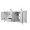 Custom image for White with Brushed Gold Trim / Carrara Cultured Marble / No Mirror
