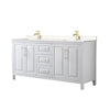Custom image for White with Brushed Gold Trim / Carrara Cultured Marble / No Mirror