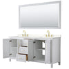Custom image for White with Brushed Gold Trim / Carrara Cultured Marble / 70