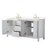 Custom image for White with Brushed Gold Trim / Carrara Cultured Marble / No Mirror