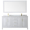 Custom image for White with Brushed Gold Trim / White Carrara Marble / 70