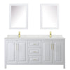Custom image for White with Brushed Gold Trim / Giotto Quartz / Medicine Cabinets