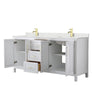 Custom image for White with Brushed Gold Trim / Giotto Quartz / No Mirror