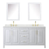 Custom image for White with Brushed Gold Trim / Giotto Quartz / Medicine Cabinets