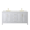 Custom image for White with Brushed Gold Trim / Giotto Quartz / No Mirror