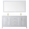 Custom image for White with Brushed Gold Trim / White Cultured Marble / 70