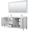 Custom image for White with Brushed Gold Trim / White Cultured Marble / 70
