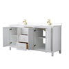 Custom image for White with Brushed Gold Trim / White Cultured Marble / No Mirror