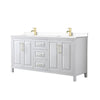 Custom image for White with Brushed Gold Trim / White Cultured Marble / No Mirror