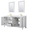 Custom image for White with Brushed Gold Trim / White Quartz / 24