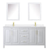 Custom image for White with Brushed Gold Trim / White Quartz / Medicine Cabinets