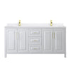 Custom image for White with Brushed Gold Trim / White Quartz / No Mirror