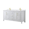 Custom image for White with Brushed Gold Trim / White Quartz / No Mirror