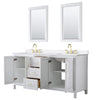 Custom image for White with Brushed Gold Trim / White Quartz / 24