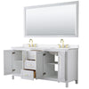 Custom image for White with Brushed Gold Trim / White Quartz / 70