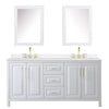 Custom image for White with Brushed Gold Trim / White Quartz / Medicine Cabinets