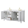Custom image for White with Brushed Gold Trim / White Quartz / No Mirror