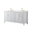 Custom image for White with Brushed Gold Trim / White Quartz / No Mirror