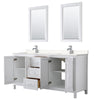 Custom image for White with Polished Chrome Trim / Carrara Cultured Marble / 24