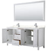 Custom image for White with Polished Chrome Trim / Carrara Cultured Marble / 70