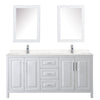 Custom image for White with Polished Chrome Trim / Carrara Cultured Marble / Medicine Cabinets