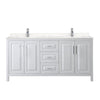 Custom image for White with Polished Chrome Trim / Carrara Cultured Marble / No Mirror
