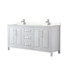 Custom image for White with Polished Chrome Trim / Carrara Cultured Marble / No Mirror