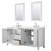 Custom image for White with Polished Chrome Trim / Carrara Cultured Marble / 24