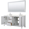 Custom image for White with Polished Chrome Trim / Carrara Cultured Marble / 70