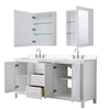 Custom image for White with Polished Chrome Trim / Carrara Cultured Marble / Medicine Cabinets