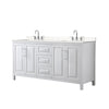 Custom image for White with Polished Chrome Trim / Carrara Cultured Marble / No Mirror