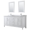 Custom image for White with Polished Chrome Trim / White Carrara Marble / 24