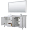 Custom image for White with Polished Chrome Trim / White Carrara Marble / 70