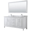 Custom image for White with Polished Chrome Trim / White Carrara Marble / 70