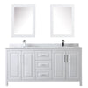 Custom image for White with Polished Chrome Trim / White Carrara Marble / Medicine Cabinets